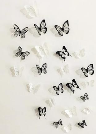3D Метелики-наклейки для прикраси будинку (18 шт)