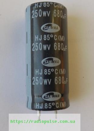 Электролитический конденсатор 680*250 ж.в. samwha 22*50