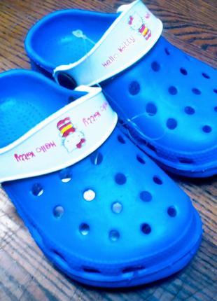 Тапочки детские сандалии+"Крокс" 2in1 синие 33 размер