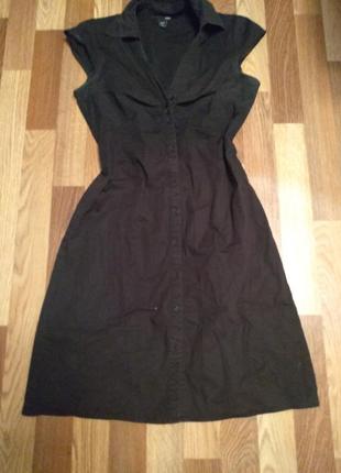 Чёрное хб платье 44 размер