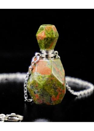 Бутылочка парфюмерная каменная Зелёная Яшма (1 мл)
