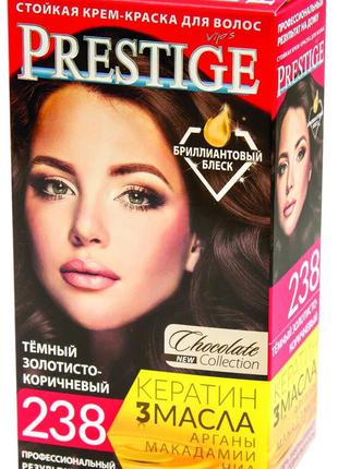 Крем-краска для волос Vip's Prestige 238 Темный золотисто-кори...