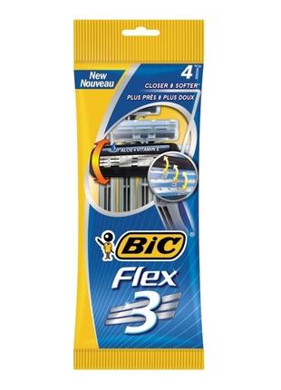 Набор бритв без сменных картриджей BIC Flex 3 4 шт