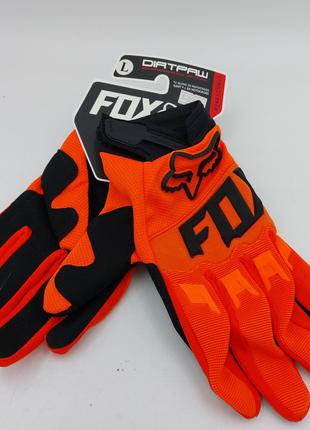 Перчатки мото/ вело/ кросс FOX DIRTPAW RACE GLOVE Flo оранжевые