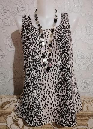 Летняя, стильная леопардовая блуза майка