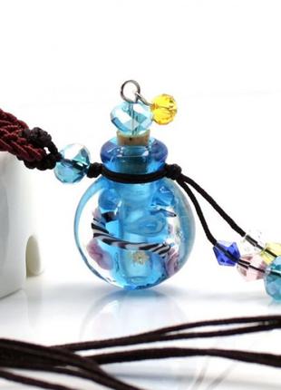 Бутылочка парфюмерная стеклянная "Цветочный Шар" голубая