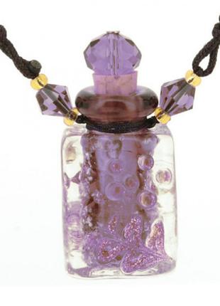 Бутылочка парфюмерная стеклянная "Квадрат" фиолетовая (1 мл)