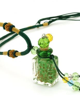 Бутылочка парфюмерная стеклянная "Квадрат" зеленая (1 мл)