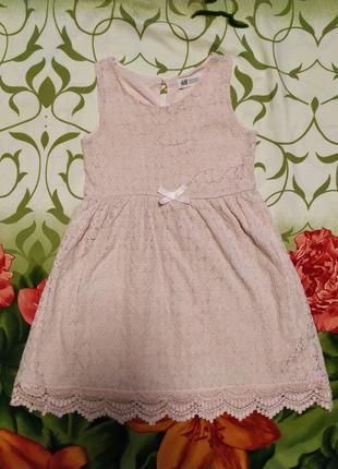 Нежное кружевное платье для девочки 6-8 лет-H&M.