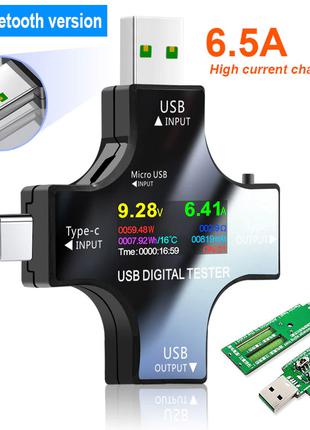 USB-тестер Atorch J7-C + Нагрузка 3А Вольтметр, амперметр, Type-C