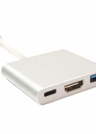 Перехідник, перетворювач HDMI Type c (Type-c на USB 3.1 + HDMI...