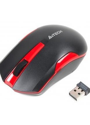 Миша A4Tech G3-200N,USB V-Track,1000dpi (Black+Red) бездротова