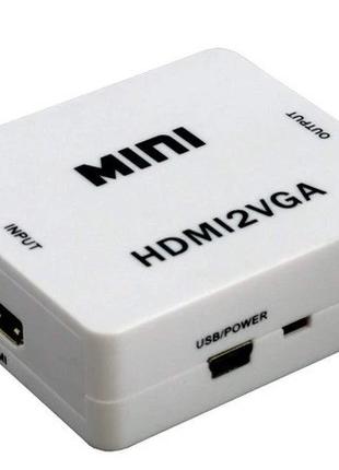 Конвертер видео с HDMI в VGA + aux / 1080р с питанием, преобра...