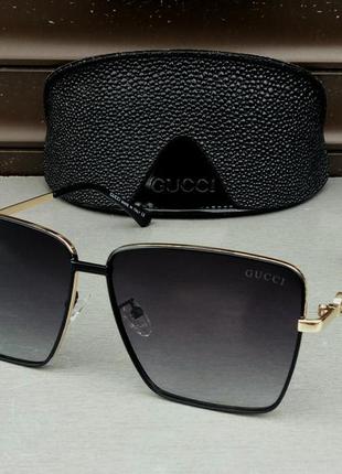 Очки в стиле gucci стильные женские солнцезащитные очки черные...