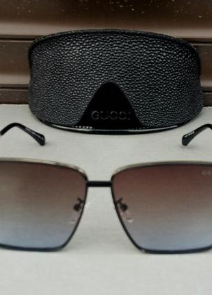 Gucci стильные женские солнцезащитные очки коричневый градиент...