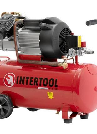 Компрессор 50л 3кВт 10aтм, 420 л/мин, 2цилиндра PT-0007 INTERTOOL