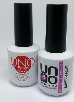 UNO LUX High Gloss Top Coat 15 мл - Топ для ногтей без липкого...