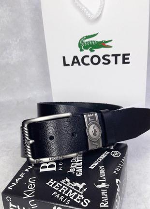 Ремень мужской кожаный в стиле lacoste (+упаковка)