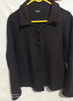Шерстяной буклированный пиджак hepburn  темно- коричневый