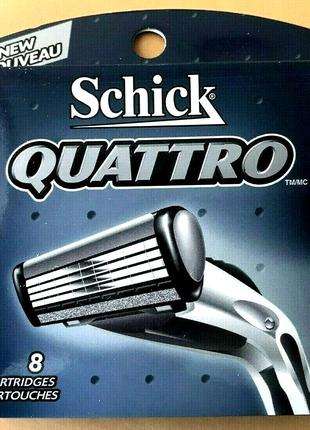 Schick Quattro 8 cartridges (оригинал, Germany).