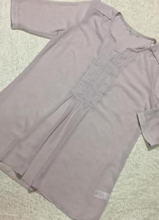 Нежная легкая блуза пудрового цвета с бисером р.18 fwm