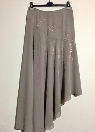 Шикарная ассиметричная дизайнерская юбка amanda wakeley (нюанс)