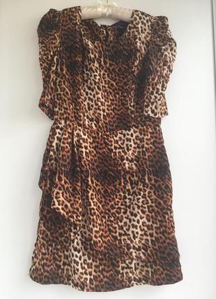 Эффектное платье леопард, шелк, леопардовый принт
