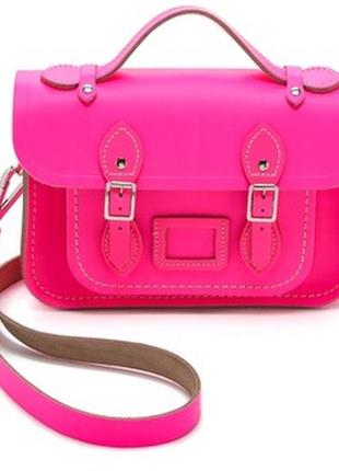 Яркая кожаная сумка портфель,натуральная кожа,формат а4,розова...