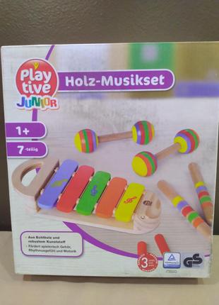 Набор деревянных музыкальных инструментов 7 шт  Playtive Junior.