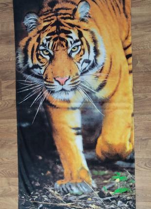 Полотенце махровое. "Уссурийский тигр" размер 140*70