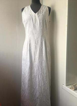Нове натуральне максі плаття в підлогу довге біле, бавовна