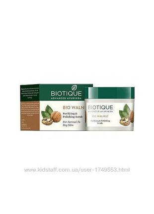 Очисний скраб, Біотик Біо Волоський горіх, Biotique BioWalnut,...