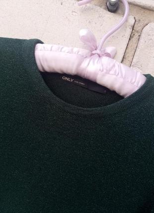 Стильний смарагдовий светр з люрексом раз. s