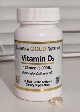 Вітамін D3 для дорослих, 125 мкг (5000 МО), 90 капсул від Cali...
