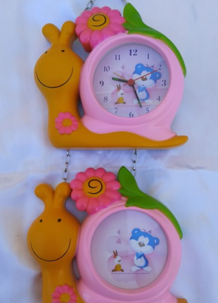 Детские часы ,(будильник) и фоторамка "веселая гусеница"