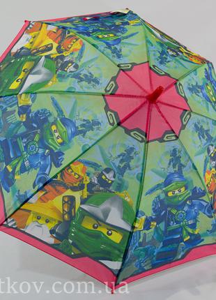 Детский зонтик трость "LEGO NINJYAGO" на 4-8 лет от фирмы "Paolo"