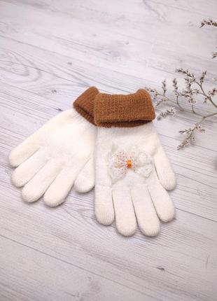 Двойные перчатки рукавички для девочек на 1-4