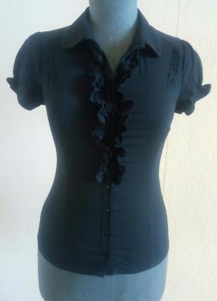 Чорна фірмова рубашка, блузка короткий рукав (orsay)