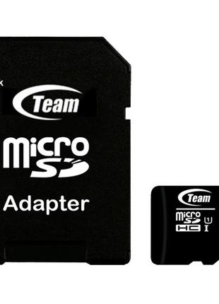Картка пам'яті TEAM 16 GB microSDHC class 10 + SD-adapter унів...