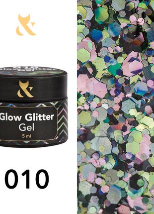 Гель-лак F.O.X Glow Glitter Gel 010 5г