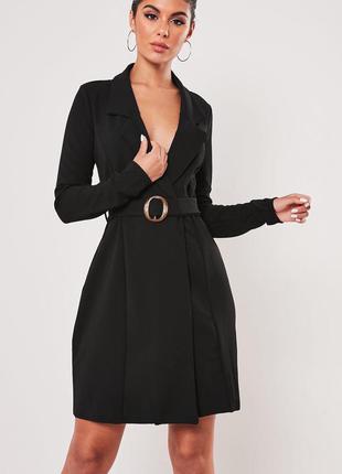 Черное платье-пиджак с длинным рукавом missguided🖤