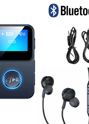 MP3 плеер клипса Bluetooth с экраном + наушники. Кнопка Blueto...