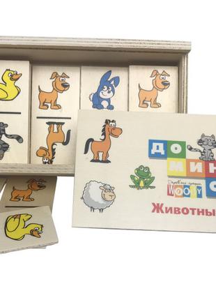 Детское домино Сказки MD 0017-1 деревянное (Животные домашние)