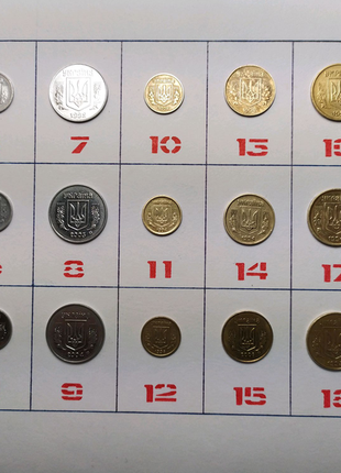 Набор монет Украины(21 шт.) 1992-2010 г.