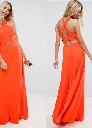 Оранжевое платье макси asos