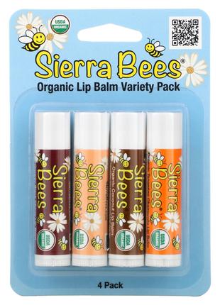 Органические бальзамы для губ Sierra Bees Organic Lip Balms Va...