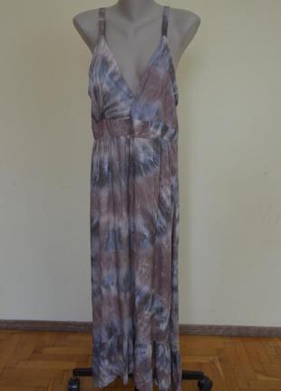 Красивое летнее брендовое вискозное платье-сарафан с оборкой p...