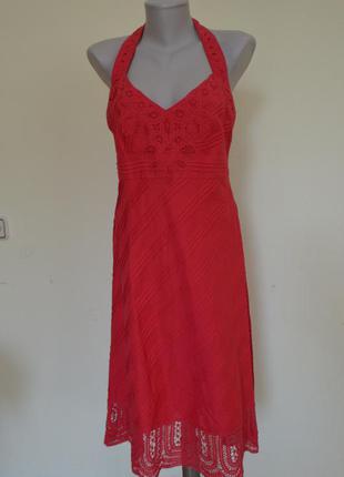 Дуже шикарне брендове натуральне плаття льон+коттон червоне ме...