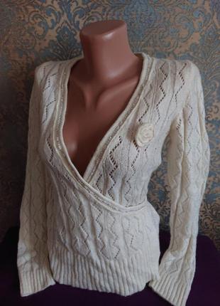 Красивый теплый женский свитер кофта кардиган размер 42/44