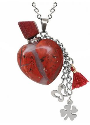 Бутылочка парфюмерная каменная "Сердце" Красная Яшма (1 мл)
